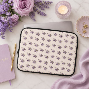 Art Nouveau Violet Floral Pattern – Vintage Laptop Sleeve