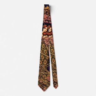 Art Nouveau Violinist in Blossoms – Vintage Floral Tie