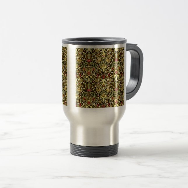 Art Nouveau Wallpaper Travel/Commuter Mug, 15 oz  Travel Mug (Front Right)