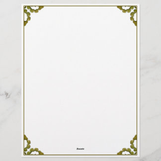 Art Nouveau watercolor green leaves Custom Letterhead