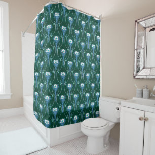 Art Nouveau Waterlily Floral Design Shower Curtain
