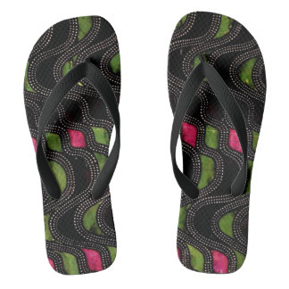 Art Nouveau Wave Pattern Flip Flops