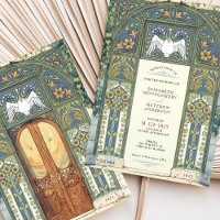 Art Nouveau Wedding Blue, Gold, Green Arch