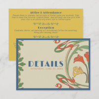 Art Nouveau Wedding Details Enclosure Card