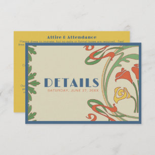 Art Nouveau Wedding Details Enclosure Card