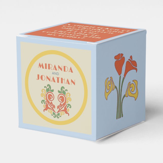 Art Nouveau Wedding Favour Box (Front Side)