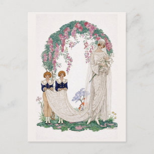 Art Nouveau Wedding Illustration – Vintage Bridal  Postcard