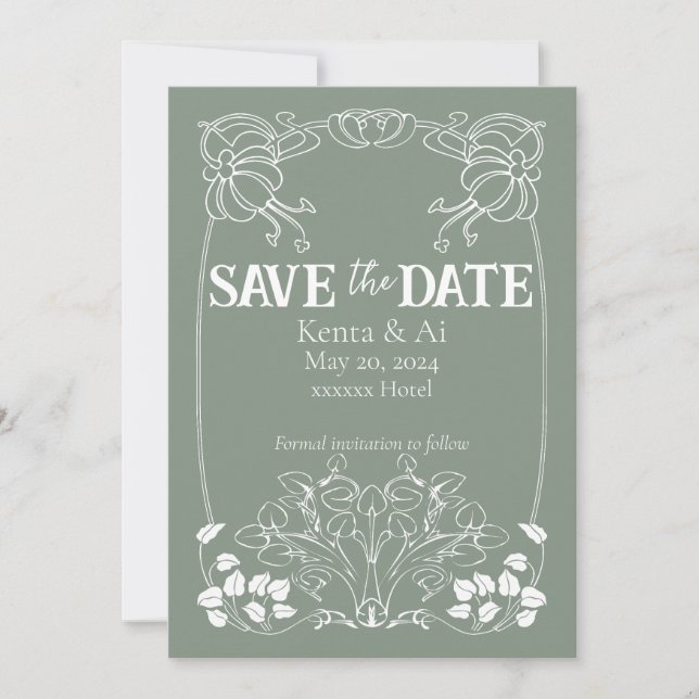 Art Nouveau Wedding Invitation (Front)