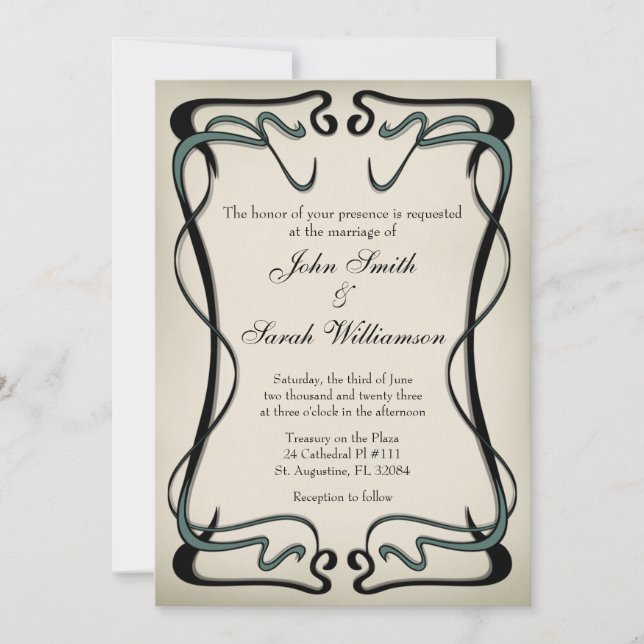 Art Nouveau Wedding Invitation (Front)