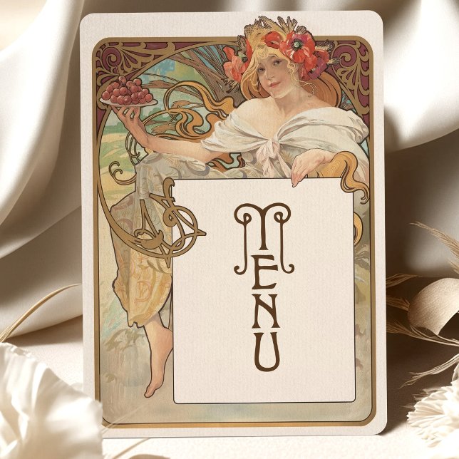 Art Nouveau Wedding Menu Card (Creator Uploaded)