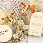 Art Nouveau Wedding Menu Card Floral Goddess<br><div class="desc">Capture the romance and elegance of Art Nouveau with this stunning wedding menu card. Featuring a graceful floral goddess amidst delicate poppies and roses, this menu exudes vintage charm with soft hues of cream, blush, and muted greens. The intricate details, reminiscent of Alphonse Mucha’s iconic style, add a timeless sophistication...</div>