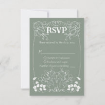 Art Nouveau Wedding RSVP card