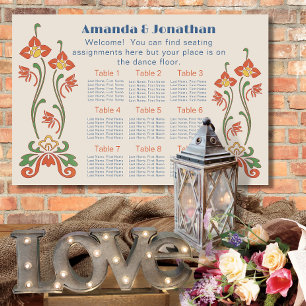 Art Nouveau Wedding Seating Chart