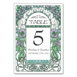 Art Nouveau Wedding Table Cards (Set #2)