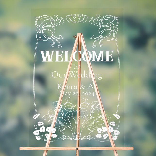 Art Nouveau Wedding Welcome Sign (Neutral)