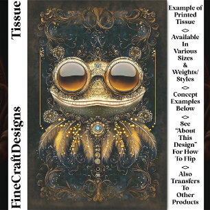 Art Nouveau Whimsical Gold Frog CM9 Decoupage Tissue Paper