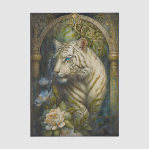Art Nouveau White Tiger Tissue Paper