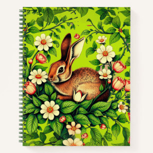 Art Nouveau Wild Rabbit & Flowers Journal