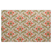 Art Nouveau Wildflowers, Persimmon