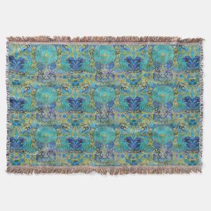 Art Nouveau William Morris 1960s 1970s Mod Retro Throw Blanket