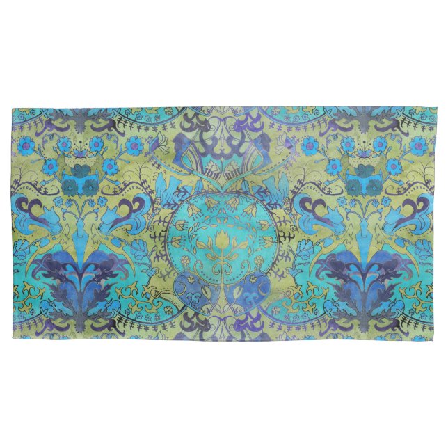 Art Nouveau William Morris 1970s Retro Reversible Pillowcase (Front)