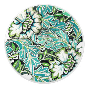 Art nouveau william morris anenome floral  ceramic knob