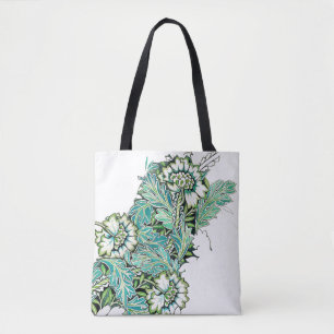 Art nouveau william morris anenome floral tote bag