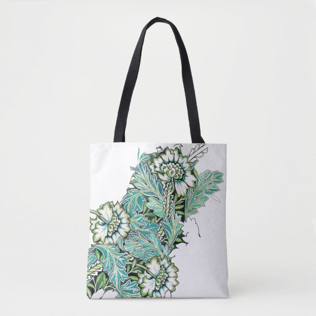 Art nouveau william morris anenome floral  tote bag (Front)