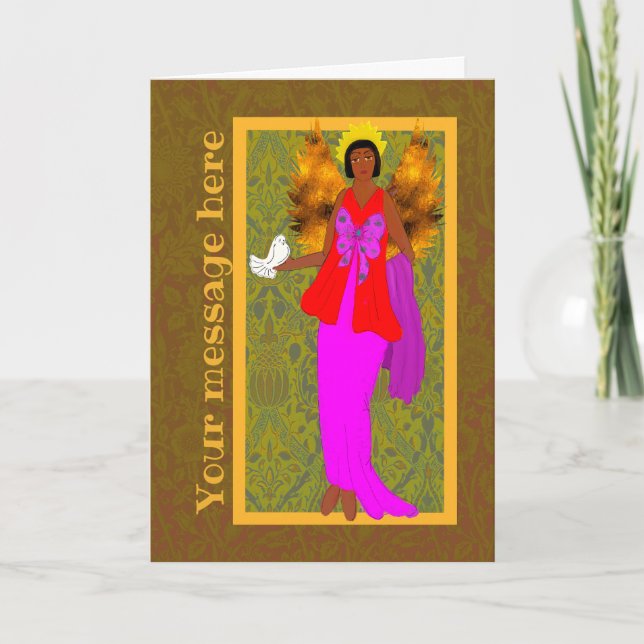 Art Nouveau William Morris Christmas Holiday Card (Front)