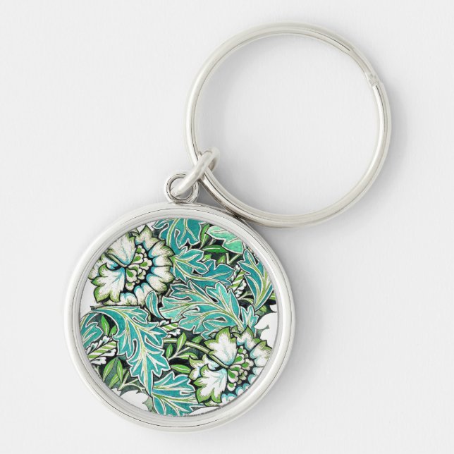 Art nouveau william morris floral illustration key ring (Front)