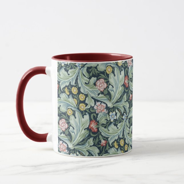 Art nouveau William Morris Leicester Flowers Folia Mug (Left)