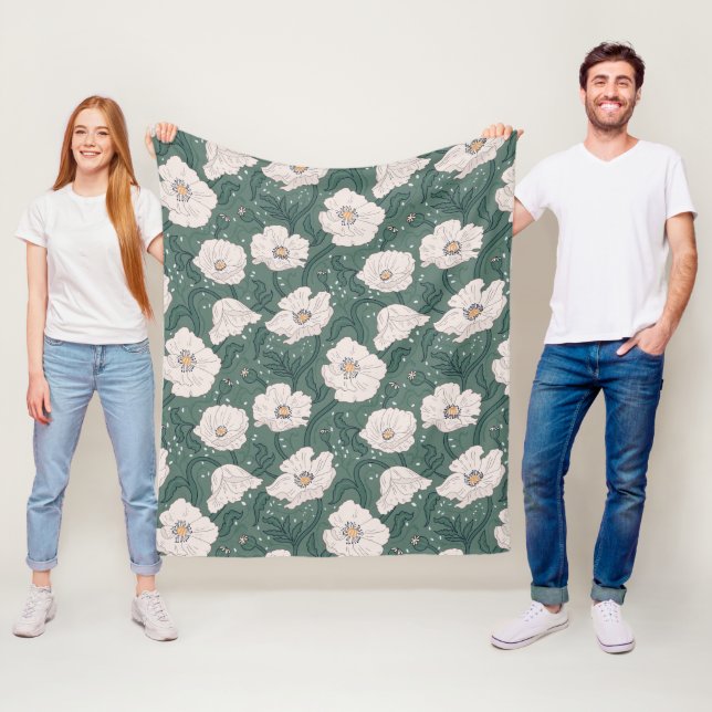 Art Nouveau William-Morris Pattern Fleece Blanket (In Situ)