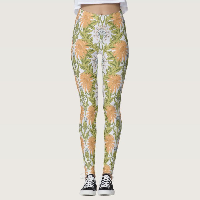 Art Nouveau William-Morris Pattern Leggings (Front)