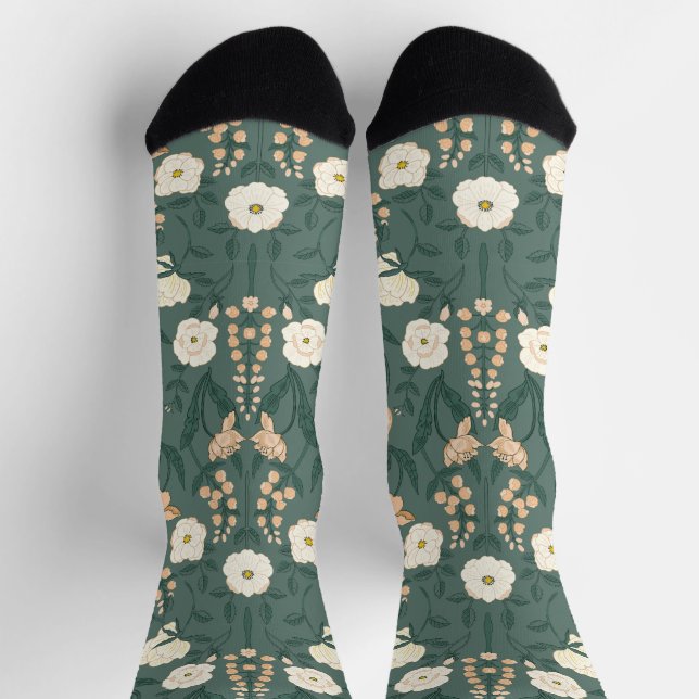 Art Nouveau William-Morris Pattern Socks (Top)