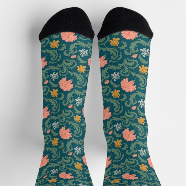 Art Nouveau William-Morris Pattern Socks (Top)