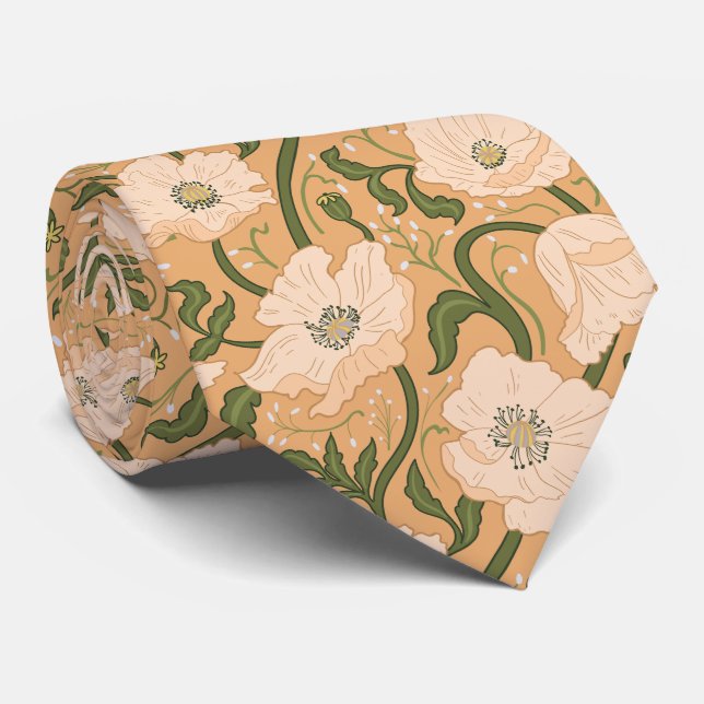 Art Nouveau William-Morris Pattern Tie (Rolled)
