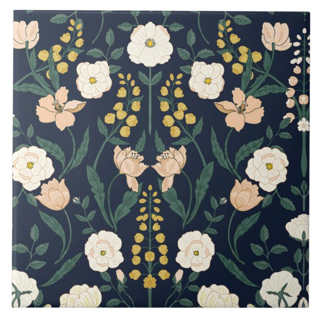 Art Nouveau William-Morris Pattern Tile (Front)