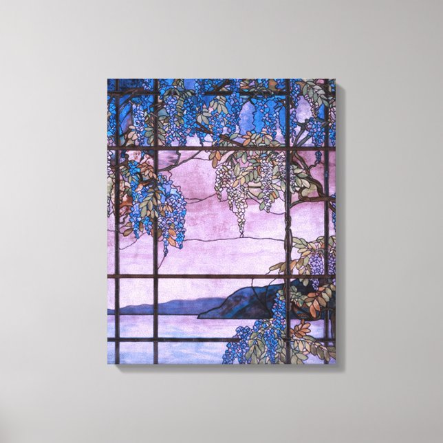 Art Nouveau Willow Tree Scenic Window Design Canvas Print (Front)
