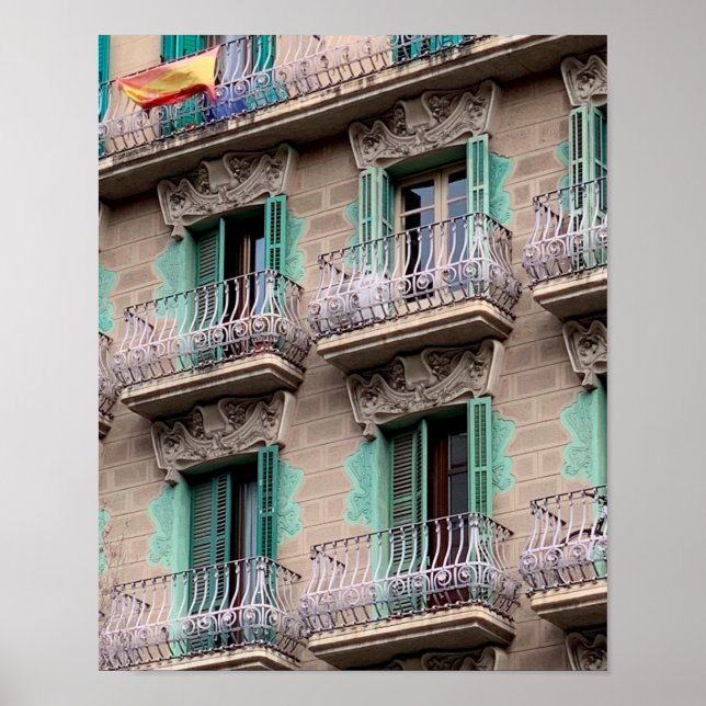 Art Nouveau Windows - Barcelona, Spain Jigsaw Puzz Poster (Front)