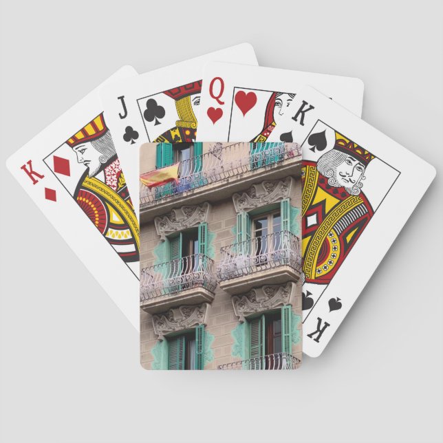 Art Nouveau Windows - Barcelona, Spain Playing Car Playing Cards (Back)