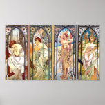 Art Nouveau Windows Poster<br><div class="desc">Models pose in front of stain glass windows.</div>