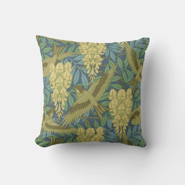 Art Nouveau Wisteria Design Pillow (Front)