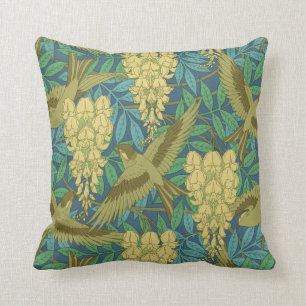 Art Nouveau Wisteria Design Pillow
