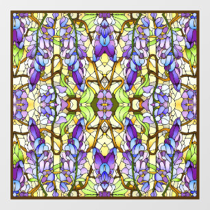 Art Nouveau Wisteria Faux Stained Glass Pattern  Window Cling