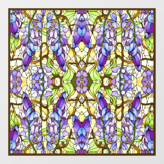 Art Nouveau Wisteria Faux Stained Glass Pattern Window Cling