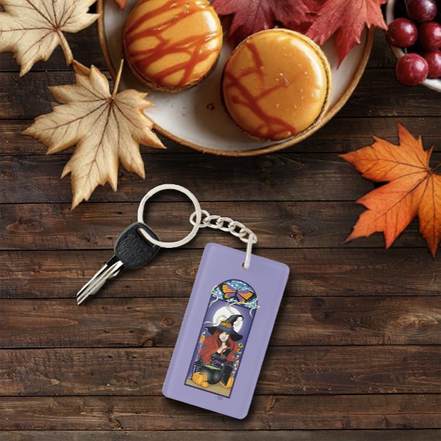 Art Nouveau Witch Purple Key Ring (Creator Uploaded)