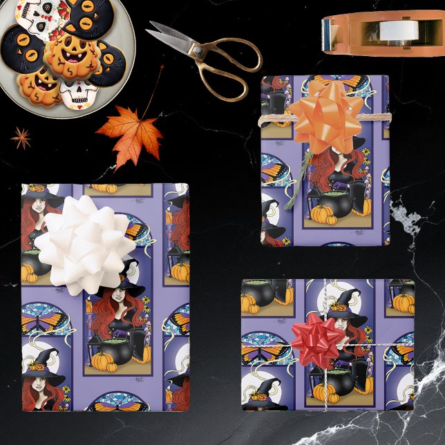 Art Nouveau Witch Wrapping Paper Sheet (Creator Uploaded)