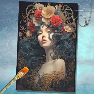 Art Nouveau Woman 6 Decoupage Paper