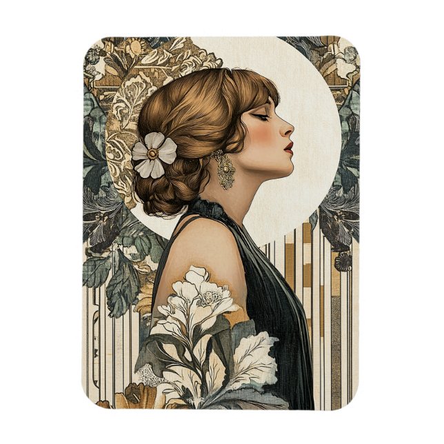 Art Nouveau Woman Magnet (Vertical)