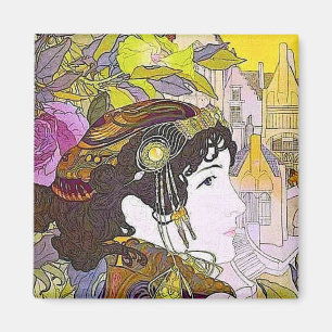 Art Nouveau Woman Magnet
